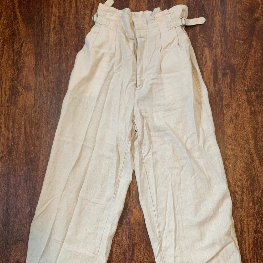 Abercrombie & Fitch Wide Leg Linen Pants